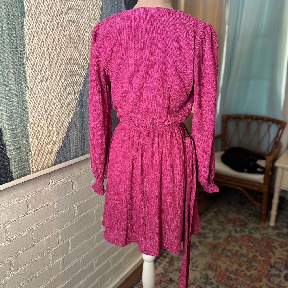 Flying Tomato Purple Accordion Ribbed Flowy Sleeve Dress - Picture 11 of 14